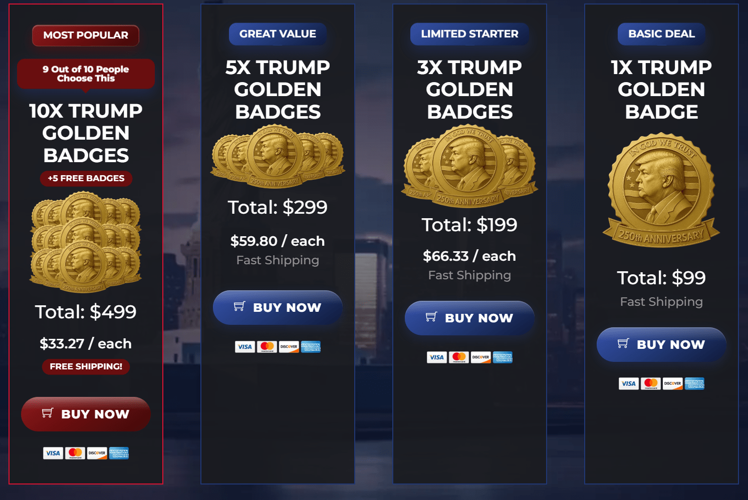Trump Golden Badge price
